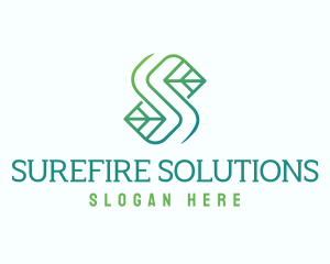 Eco Leaf Letter S logo design