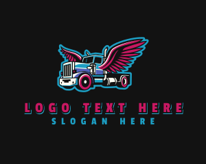 Trailer - Truck Wings Logistics logo design