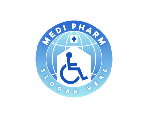 Pharmacology - Domestic Care Wheelchair logo design