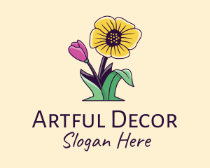 Natural Wild Flowers  logo design