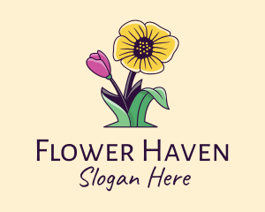 Natural Wild Flowers  logo design