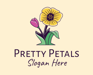 Natural Wild Flowers  logo design