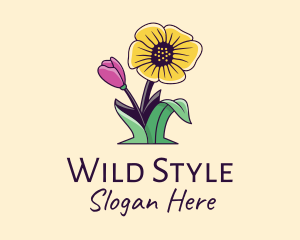 Natural Wild Flowers  logo design