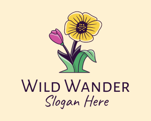 Natural Wild Flowers  logo design