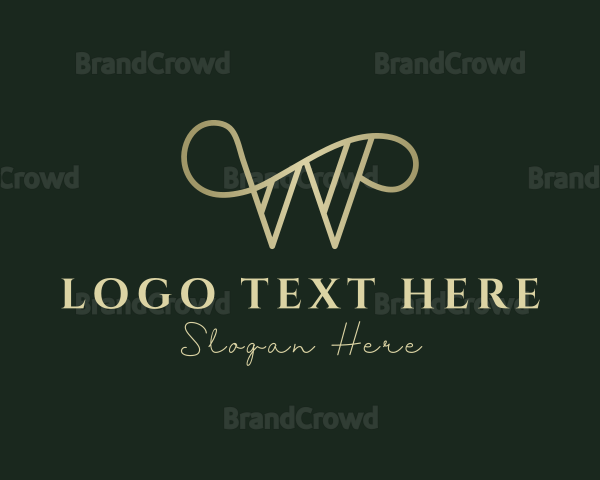 Golden Classy Letter W Logo