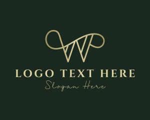 Golden Classy Letter W Logo