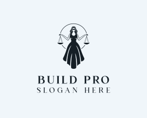 Scales Of Justice - Legal Justice Female logo design