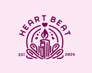 Heart Candle Decor logo design