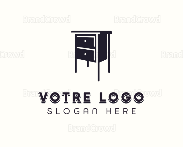 Drawer Nightstand Furniture Logo