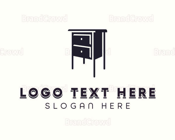 Drawer Nightstand Furniture Logo