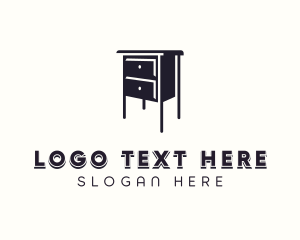 Interior - Drawer Nightstand Furniture logo design