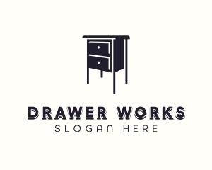 Drawer - Drawer Nightstand Furniture logo design