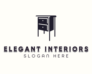 Drawer Nightstand Furniture  logo design