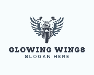 Motorcycle Rider Wings logo design