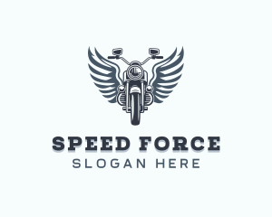 Motorcycle Rider Wings logo design