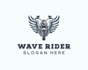 Motorcycle Rider Wings logo design