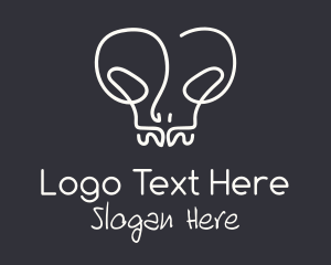 Monoline Alien Skull Logo