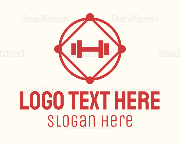 Dumbbell Fitness Badge Logo