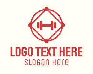 Free Weight - Dumbbell Fitness Badge logo design