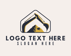 Excavator - Industrial Builder Mountain logo design