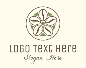 Coffee Bean Flower Logo