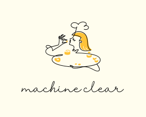 Chef - Monoline Female Baker logo design