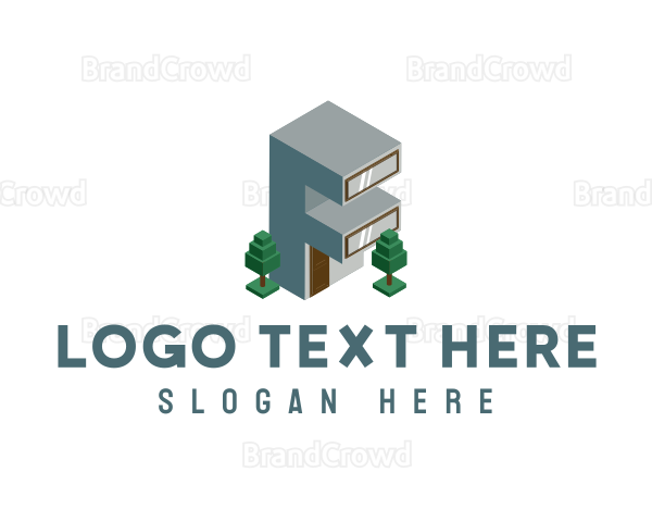 Modern Building Letter F Logo