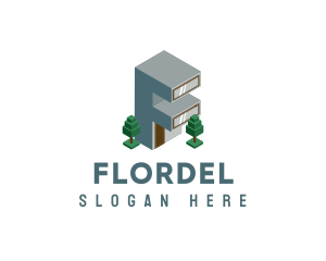 Modern Building Letter F logo design