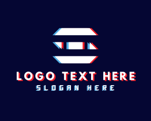 Polygonal - Glitch Polygonal Letter E logo design