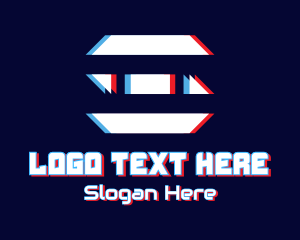 Polygonal - Glitch Polygonal Letter E logo design