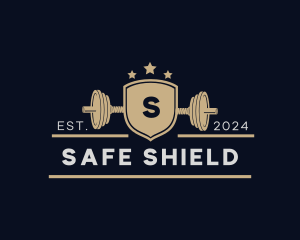 Shield Barbell Gym logo design