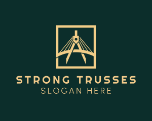 Trusses - Minimalist Compass Bridge logo design