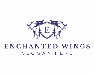 Pegasus Wings Shield logo design