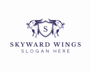 Pegasus Wings Shield logo design