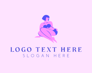 Sleepwear - Sitting Bikini Lady logo design