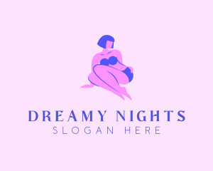 Sleepwear - Sitting Bikini Lady logo design