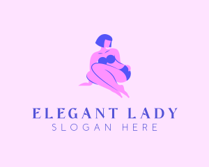 Sitting Bikini Lady logo design