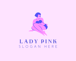 Sitting Bikini Lady logo design