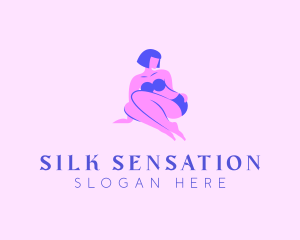 Sitting Bikini Lady logo design