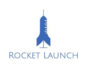 Rocket - Blue Rocket Syringe logo design