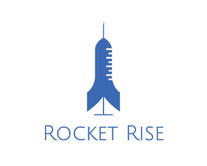 Blue Rocket Syringe logo design