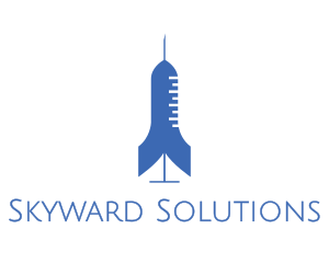 Blue Rocket Syringe logo design