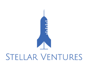 Spacecraft - Blue Rocket Syringe logo design