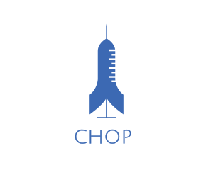Space - Blue Rocket Syringe logo design