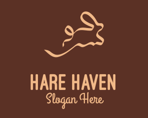 Hare - Rabbit Hare Ribbon logo design