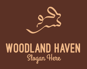 Woodland - Rabbit Hare Ribbon logo design