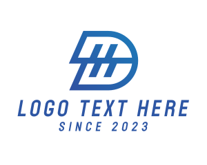 It - Mechanical Blue Letter D logo design