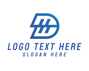 Mechanical Blue Letter D Logo