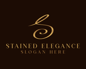 Gold Luxury Letter S logo design