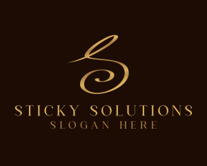 Gold Luxury Letter S logo design